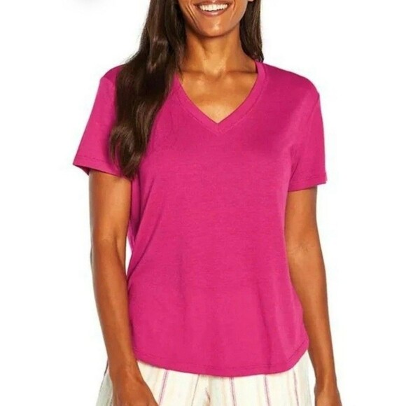 GAP Ladies XL Classic Fit Lightweight Short Sleeve Soft Deep V-Neck Slub Tee - Picture 6 of 6